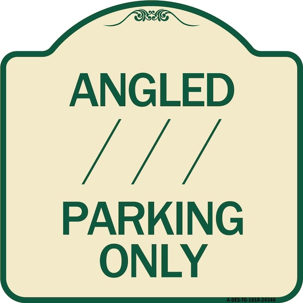 Angle Parking W/ Bidirectional Arrow 1 Heavy-Gauge Aluminum Sign, 18" x 18", TG-1818-24346
